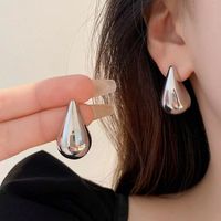 1 Pair Simple Style Water Droplets Alloy Gold Plated Silver Plated Ear Studs main image 1