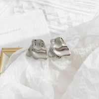 1 Pair Simple Style Irregular Solid Color Plating Alloy White Gold Plated Ear Studs main image 1