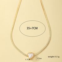 Elegant Pendeln Herzform Legierung Kunststoff Überzug 14 Karat Vergoldet Frau Halskette Mit Anhänger sku image 2