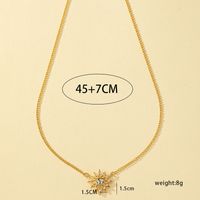 Ig Style Cute Sun Flower Alloy Plating Inlay Glass 14k Gold Plated Women's Pendant Necklace main image 3