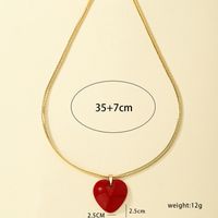 Ig Style Retro Heart Shape Artificial Gemstones Alloy Plating 14k Gold Plated Women's Pendant Necklace main image 3