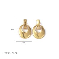 1 Pair Elegant Lady Circle Polishing Plating Copper 18k Gold Plated Drop Earrings sku image 3