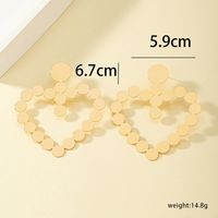 Wholesale Jewelry Simple Style Korean Style Heart Shape Alloy 14k Gold Plated Plating Drop Earrings sku image 1