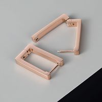 1 Pair Simple Style Classic Style Solid Color Polishing Plating Stainless Steel 18K Gold Plated Rose Gold Plated Earrings main image 5