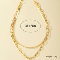 Ig Style Cool Style Solid Color Alloy Plating 14k Gold Plated Women's Double Layer Necklaces main image 5