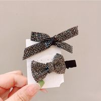 Simple Style Bow Knot Alloy Inlay Rhinestones Hair Clip main image 3