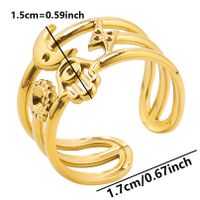 Vintage-stil Teufels Auge Mond Blitz Rostfreier Stahl Polieren Offener Ring sku image 3