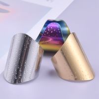 Vintage Style Geometric Solid Color Stainless Steel Polishing Open Rings main image 5