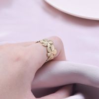 Vintage Style Flower Stainless Steel Polishing Open Rings main image 3