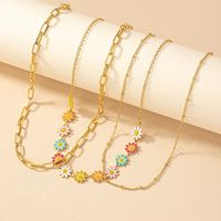 Ig Style Retro Simple Style Daisy Alloy Plating Women's Necklace main image 1
