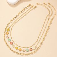 Ig Style Retro Simple Style Daisy Alloy Plating Women's Necklace main image 5
