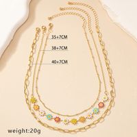 Ig Style Retro Simple Style Daisy Alloy Plating Women's Necklace main image 4