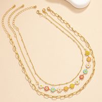 Ig Style Retro Simple Style Daisy Alloy Plating Women's Necklace main image 3