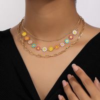 Ig Style Retro Simple Style Daisy Alloy Plating Women's Necklace main image 2