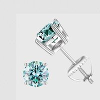 1 Pair Luxurious Solid Color Sterling Silver Inlay Diamond Ear Studs sku image 3