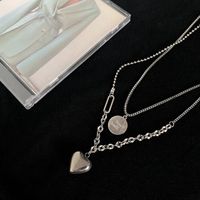 Elegant Streetwear Heart Shape Alloy Titanium Steel Women's Layered Necklaces main image 3