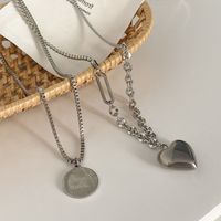 Elegant Streetwear Heart Shape Alloy Titanium Steel Women's Layered Necklaces main image 4