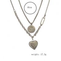 Elegant Streetwear Heart Shape Alloy Titanium Steel Women's Layered Necklaces main image 5