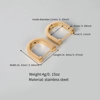 1 Pair Simple Style Classic Style Solid Color Polishing Plating Stainless Steel 18K Gold Plated Rose Gold Plated Earrings main image 3