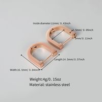 1 Pair Simple Style Classic Style Solid Color Polishing Plating Stainless Steel 18K Gold Plated Rose Gold Plated Earrings main image 4