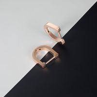 1 Pair Simple Style Classic Style Solid Color Polishing Plating Stainless Steel 18K Gold Plated Rose Gold Plated Earrings sku image 3
