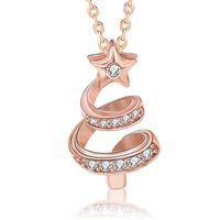 Fairy Style Conch Heart Shape Rose Gold Plated Gold Plated Silver Plated Artificial Diamond Rhinestones Alloy Wholesale Pendant Necklace sku image 9