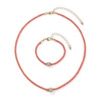Bohemian Modern Style Simple Style Solid Color Alloy Inlay Rhinestones Women's Bracelets Necklace sku image 2
