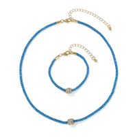 Bohemian Modern Style Simple Style Solid Color Alloy Inlay Rhinestones Women's Bracelets Necklace sku image 4