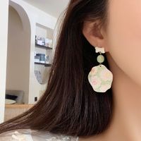 1 Pair Vintage Style Flower Bow Knot Stoving Varnish Alloy Resin Drop Earrings main image 5