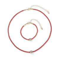 Bohemian Modern Style Simple Style Solid Color Alloy Inlay Rhinestones Women's Bracelets Necklace sku image 7