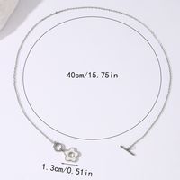 Wholesale Simple Style Flower Stainless Steel Inlay Shell Necklace main image 2