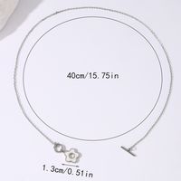 Wholesale Simple Style Flower Stainless Steel Inlay Shell Necklace main image 4