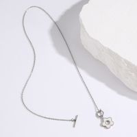 Wholesale Simple Style Flower Stainless Steel Inlay Shell Necklace main image 5