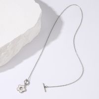 Wholesale Simple Style Flower Stainless Steel Inlay Shell Necklace main image 3