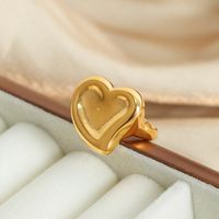 Einfacher Stil Herzform Titan Stahl Überzug 18 Karat Vergoldet Ringe main image 7