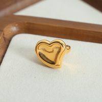Simple Style Heart Shape Titanium Steel Plating 18k Gold Plated Rings main image 6
