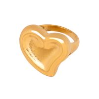 Simple Style Heart Shape Titanium Steel Plating 18k Gold Plated Rings main image 8