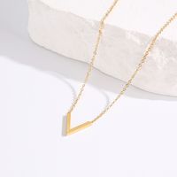 Simple Style V Shape Stainless Steel Plating 18k Gold Plated Necklace main image 1