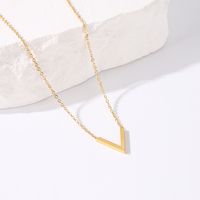 Simple Style V Shape Stainless Steel Plating 18k Gold Plated Necklace sku image 1