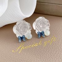1 Pair Sweet Flower Plating Resin Gold Plated Ear Studs main image 1