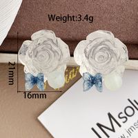 1 Pair Sweet Flower Plating Resin Gold Plated Ear Studs sku image 1