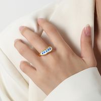 Vacation Pea Titanium Steel Enamel Plating 18k Gold Plated Open Rings main image 8