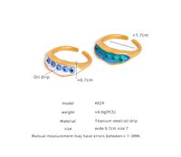 Vacation Pea Titanium Steel Enamel Plating 18k Gold Plated Open Rings main image 2