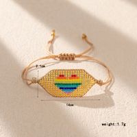 Ig Style Original Design Hip-hop Cross Heart Shape Glass Handmade Women's Bracelets main image 4