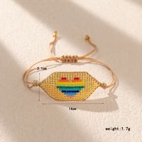 Style Ig Dessin Original Hip Hop Traverser Forme De Cœur Verre Fait Main Femmes Bracelets main image 4