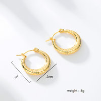 Vintage Style Circle Plating 201 Stainless Steel 18K Gold Plated Earrings sku image 1