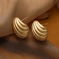 1 Pair Simple Style Roman Style Geometric Plating Copper 18k Gold Plated Ear Studs main image 3