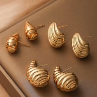 1 Pair Simple Style Roman Style Geometric Plating Copper 18k Gold Plated Ear Studs main image 1