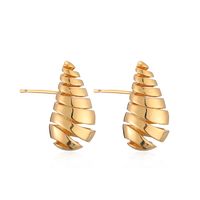 1 Pair Simple Style Roman Style Geometric Plating Copper 18k Gold Plated Ear Studs main image 2