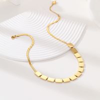 Wholesale Simple Style Solid Color Stainless Steel Plating 18k Gold Plated Necklace sku image 1